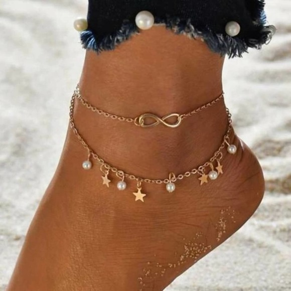 Jewelry - 7/$35 Dainty Trendy Star Infinity Charm Anklet